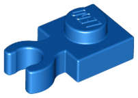 Lego (U) ~ Plate Modified 1 x 1 with Open O Clip Thick (Vertical Grip) ~ [Blue]