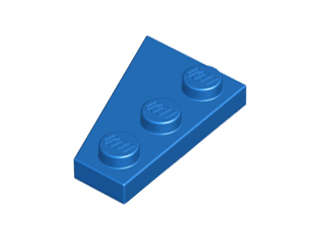 Lego (N) ~ Wedge Plate 3 x 2 Right ~ [Blue]