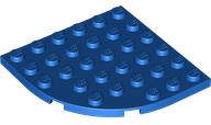 Lego (N) ~ Plate Round Corner 6 x 6 ~ [Blue]