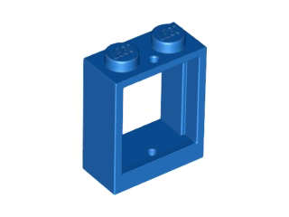 Lego (N) ~ Window 1 x 2 x 2 Flat Front ~ [Blue]