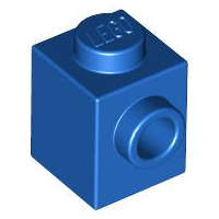 Lego (N) ~ Brick Modified 1 x 1 with Stud on Side ~ [Blue]