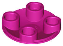 Lego (N) ~ Plate Round 2 x 2 with Rounded Bottom (Boat Stud) ~ [Magenta]