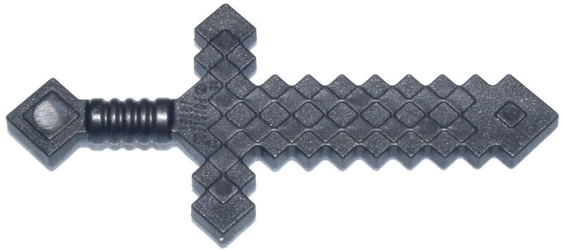 Lego (N) ~ Minifigure Weapon Sword Pixelated (Minecraft) ~ [Pearl Dark Gray]