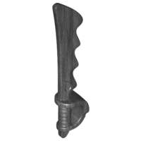 Lego (U) ~ Minifigure Weapon Sword Cutlass Serrated with Skull Hand Guard ~ [Pearl Dark Gray]