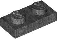 Lego (N) ~ Plate 1 x 2 ~ [Pearl Dark Gray]