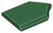 Lego (N) ~ Tile Modified 2 x 3 Pentagonal ~ [Dark Green]