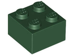 Lego (N) ~ Brick 2 x 2 ~ [Dark Green]