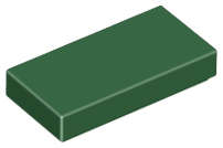 Lego (N) ~ Tile 1 x 2 ~ [Dark Green]