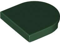 Lego (N) ~ Tile Round 2 x 2 Half Circle Extended ~ [Dark Green]