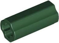 Lego (N) ~ Technic Axle Connector 2L (Smooth with x Hole + Orientation) ~ [Dark Green]