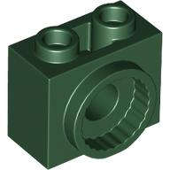 Lego (N) ~ Technic Brick Modified 1 x 2 x 1 1/3 with Rotation Joint Socket ~ [Dark Green]