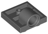 Lego (N) ~ Plate Modified 2 x 2 with Pin Hole - Full Cross Support Underneath ~ [Dark Bluish Gray]