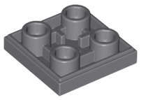 Lego (N) ~ Tile Modified 2 x 2 Inverted ~ [Dark Bluish Gray]