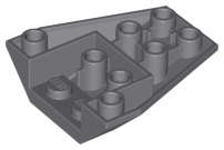 Lego (N) ~ Wedge 4 x 4 Triple Inverted with Connections between 4 Studs ~ [Dark Bluish Gray]