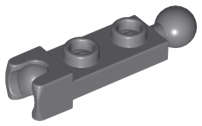 Lego (N) ~ Plate Modified 1 x 2 with Tow Ball and Small Tow Ball Socket on Ends ~ [Dark Bluish Gray]