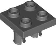 Lego NEW - Plate Modified 2 x 2 with Pins on Bottom~ [Dark Bluish Gray]