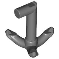 Lego (N) ~ Hook Grappling with Side Bar ~ [Dark Bluish Gray]