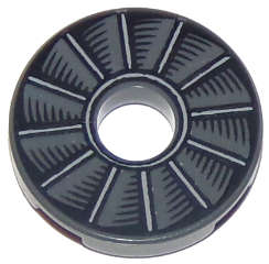 Lego (N) ~ Tile Round 2 x 2 with Hole with Rotor Blade Pattern ~ [Dark Bluish Gray]