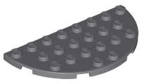Lego Used - Plate Round Half 4 x 8~ [Dark Bluish Gray]