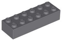 Lego (N) ~ Brick 2 x 6 ~ [Dark Bluish Gray]