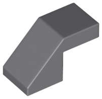 Lego (N) ~ Slope 45 2 x 1 with Cutout without Stud ~ [Dark Bluish Gray]