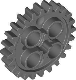 Lego Used - Technic Gear 24 Tooth with 1 Axle Hole~ [Dark Bluish Gray]