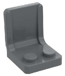 Lego (U) ~ Minifigure Utensil Seat / Chair 2 x 2 ~ [Dark Bluish Gray]