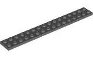 Lego (U) ~ Plate 2 x 16 ~ [Dark Bluish Gray]