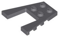 Lego (N) ~ Wedge Plate 4 x 4 ~ [Dark Bluish Gray]