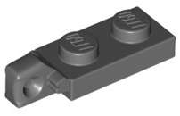 Lego (U) ~ Hinge Plate 1 x 2 Locking with 1 Finger on End without Bottom Groov ~ [Dark Bluish Gray]