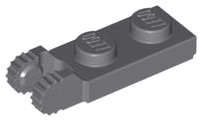 Lego (U) ~ Hinge Plate 1 x 2 Locking with 2 Fingers on End ~ [Dark Bluish Gray]