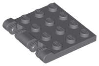 Lego (N) ~ Hinge Plate 3 x 4 Locking Dual 2 Fingers ~ [Dark Bluish Gray]