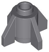 Lego (N) ~ Brick Round 1 x 1 with Fins ~ [Dark Bluish Gray]