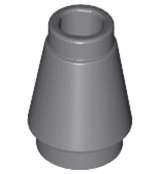 Lego (N) ~ Cone 1 x 1 with Top Groove ~ [Dark Bluish Gray]