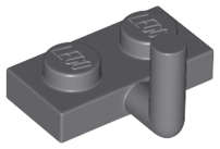 Lego (N) ~ Plate Modified 1 x 2 with Bar Arm Up (Horizontal Arm 5mm) ~ [Dark Bluish Gray]