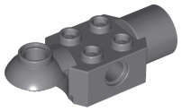 Lego Used - Technic Brick Modified 2 x 2 with Pin Hole Rotation Joint Ball Half~ [Dark Bluish Gray]