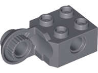 Lego (N) ~ Technic Brick Modified 2 x 2 with Pin Hole and Rotation Joint Ball H ~ [Dark Bluish Gray]