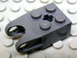 Lego (U) ~ Technic Brick Modified 2 x 2 with Ball Socket and Axle Hole - Angle ~ [Dark Bluish Gray]