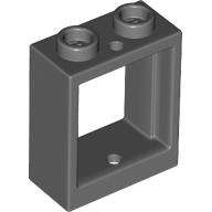 Lego (N) ~ Window 1 x 2 x 2 Flat Front ~ [Dark Bluish Gray]
