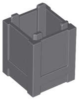 Lego (U) ~ Container Box 2 x 2 x 2 - Top Opening ~ [Dark Bluish Gray]