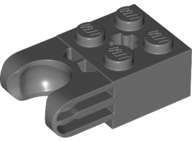 Lego (N) ~ Technic Brick Modified 2 x 2 with Ball Socket and Axle Hole - Straig ~ [Dark Bluish Gray]