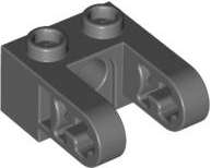 Lego (N) ~ Technic Brick 1 x 2 with Hole and Dual Liftarm Extensions ~ [Dark Bluish Gray]