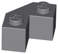 Lego (U) ~ Brick Modified Facet 2 x 2 ~ [Dark Bluish Gray]