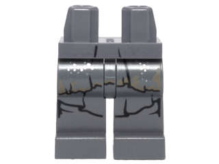 Lego (N) ~ Hips and Legs with SW Robe with Dark Tan Camouflage and Silver Dots  ~ [Dark Bluish Gray]