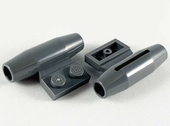 Lego (N) ~ Engine Smooth Small 1 x 2 Side Plate with Axle Holders and Slot ~ [Dark Bluish Gray]