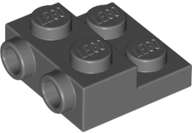 Lego (N) ~ Plate Modified 2 x 2 x 2/3 with 2 Studs on Side - Solid Bottom Tube ~ [Dark Bluish Gray]