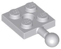 Lego (N) ~ Plate Modified 2 x 2 with Tow Ball and Hole ~ [Light Bluish Gray]
