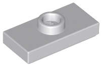 Lego (N) ~ Plate Modified 1 x 2 with 1 Stud with Groove and Bottom Stud Holde ~ [Light Bluish Gray]