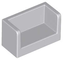 Lego (N) ~ Panel 1 x 2 x 1 with Rounded Corners and 2 Sides ~ [Light Bluish Gray]