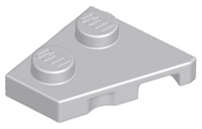 Lego (U) ~ Wedge Plate 2 x 2 Left ~ [Light Bluish Gray]